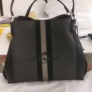 COACH BLACK EXEC JAQARD EDIE 31 BLACK BAG BNWT!